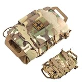 ANosteie First Aid Pouch Two Piece System First Aid Kit Bag Empty Multi-Pocket Belt Pouch Waterproof Oxford Cloth Small Bag for Camping Hiking