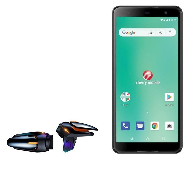 BoxWave Gaming Gear Compatible with Cherry Mobile Flare S7 Max - Touchscreen QuickTrigger Auto, Trigger Buttons Autofire Gaming Mobile FPS - Jet Black