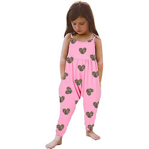 Winsummer Baby Jumpsuit with Pockets,Childrens Summer Casual Harem Rompers Kids One Piece Cute Strap Toddler Outfits