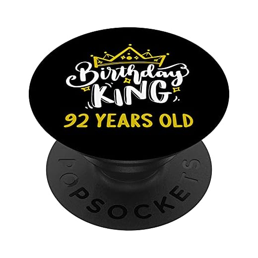 Rey de cumpleaños 92 años de edad corona celebrar fiesta Es mi PopSockets PopGrip Intercambiable