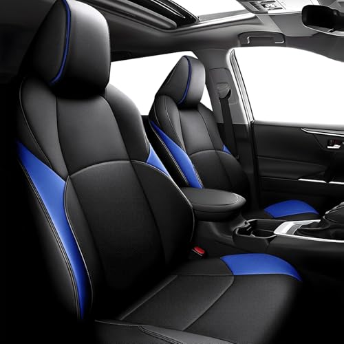 Image of AOMSAZTO Custom Fit Seat Covers for Toyota C-HR 2018-2022 Black & Blue