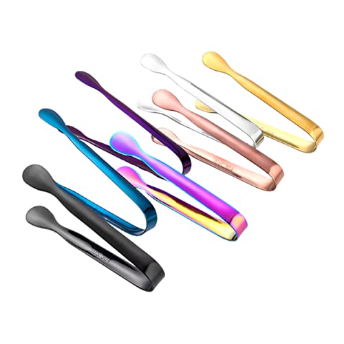 LABRIMP 7 Piezas Pinzas Inoxidable con Acabado de Titanio para Hielo Utensilios de Cocina para Fiestas Cafés Color Aleatorio
