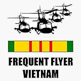 Vision Signs Vietnam Veteran Huey Frequent Flyer Time Was Served Sticker Bumper Sticker Vinyl Decal 5''