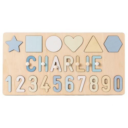 PUREFLY Name Puzzle for Kids Personalized, Baby Boys, Montessori Toys