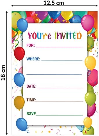 Giftinghouse 32x Party invitations kids with envelopes - birthday Christmas party invitations cards invitations for boys girls party invites fully recyclable and eco-friendly - 300 GSM (32)