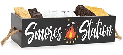 PuGez S’mores Station Box- Smores Kit für Feuerstelle, rustikale Camping- Dekoration, Grill, Einweihungsgeschenk