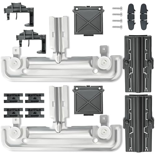 Upgraded W10712395 Dishwasher Upper Rack Adjuster Kit by Romalon Fit for Whirl-pool Kenmore Dishwasher Replaces W10350375 AP5957560 W10250159 WDT730PAHZ0 WDT750SAHZ0 WDT970SAHZ0 WDT780SAEM1 (18 Pcs)