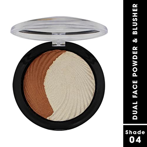 Image of FASHION COLOUR Dual Face Powder & Blusher | Easy Blend | Highly Pigmented | Natural Glow | Face Makeup Blush For Cheekbones & Highlighting | Face Blusher For All Skin Tones | Shade 04