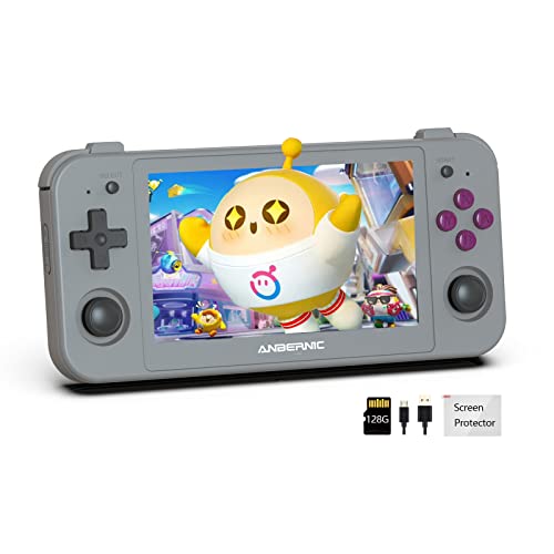 Rg505 Retro Game Handheld Game Console 4.95’’ Oled Touch Screen With Android 12 System Unisoc Tiger T618 And Compatible With Google Play Store Built-In 128G Tf Card #TOP2