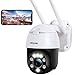 Produktbild 2K 4MP Überwachungskamera Aussen WLAN PTZ Kamera mit Automatische Verfolgung&30m Nachtsicht in Farbe, 2560×1440P WiFi IP Dome Kamera Outdoor, Zwei-Wege-Audio, IP66 Wasserdicht, Unterstützt SD Karte