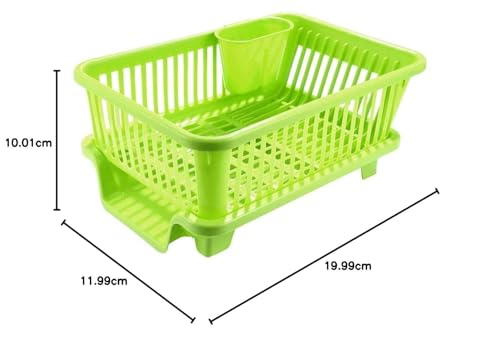 Image of TEKCOOL Plastic 6+56 (Green Dish Rack), (18 x 32 x 45 cm)