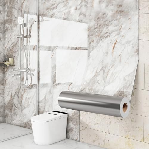 Papier peint autocollant effet marbre 3mm imperméable PVC décoratif, panneaux et rouleaux muraux, crédence cuisine adhésive, carrelage mural salle bain...