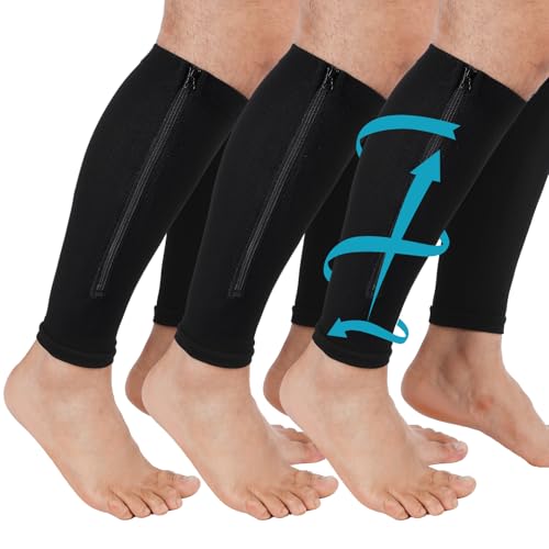 Threlaco Calf Compression Sleeves with Zipper