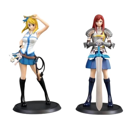 REOZIGN Fairy Tail Figurine, Elza, Lucy, Grey, Nasu, 17cm / 6.7 Pouces PVC Personnage de Personnage de rôle Action Figurine modèle Anime Fan Collection...