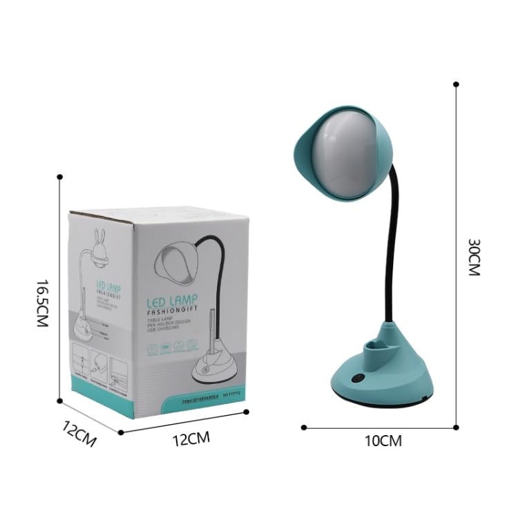 Image of FLYNGO Plastic Led Study Table Desk Lamp For Students With Pen Holder, Usb Rechargeable, Flexible Neck, Lamp For Study Table (Light Green)