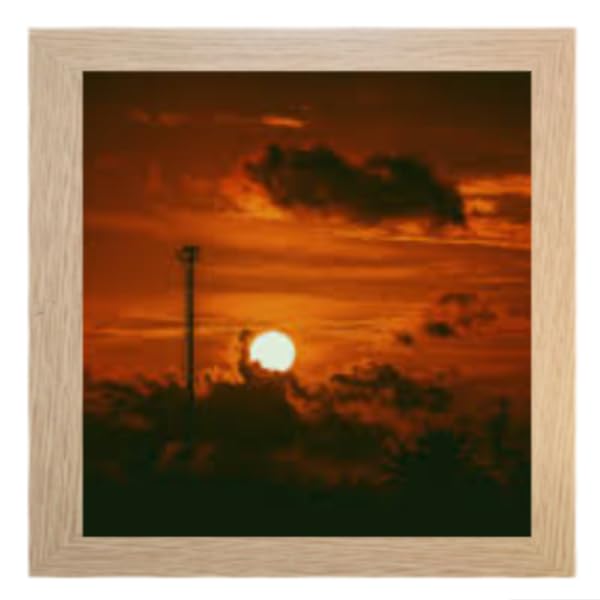 Square Picture Frame Solid Wood Effect Table Top & Hanging Photo Frame with Clear Perspex Front & Wall Mounted Hooks (14 x 14" (35.6 x 35.6 cm), Oak) โ image 1