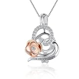 LGSY Colgantes grabados con texto en inglés 'I Love You Forever' en forma de corazón de flor para manualidades, collar, pulsera, joyería de plata de ley