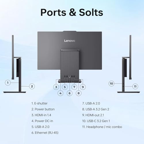 Image of Lenovo IdeaCentre Business Computer All-in-One PC, 27 inch FHD Display, Intel Core i7-13620H(10 Cores, Up to 4.9GHz), 32GB DDR5 RAM, 1TB SSD, Wi-Fi 6E, AI & Microsoft Copilot, Windows 11 Pro