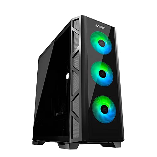 Image of Ant Esports Dynamic GT Mid-Tower Computer Case /Gaming Cabinet - Black | Supports E-ATX, ATX, Micro-ATX, Mini-ITX | Pre-Installed 3 x 120mm Front Fans and 1 x 120 mm Rear Fan