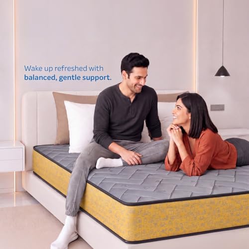 Image of Sleepwell Ortho Pro Spring Mattress | Single Size 78x35x6 Inch | Pocket Spring Orthopedic Support | Zero Partner Disturbance | Neem Fresche Anti-Microbial | Cool Yarn Fabric | 10 Years Warranty