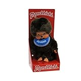 Niedlicher Monchhichi Junge mit blauem Lätzchen zum Kuscheln, Spielen und Liebhaben, Größe ca. 20 cm