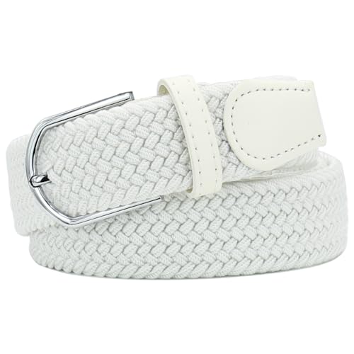 Image of Multicolored Elastic Woven Golf Belts Casual Braided Stretch Belt for Men and Women