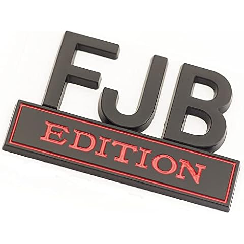2 Pack FJB Edition Emblem 3D Fender Badge Decal Car Truck Replacement for Universal Vehicle, Car, Truck, SUV Black & Red Cover