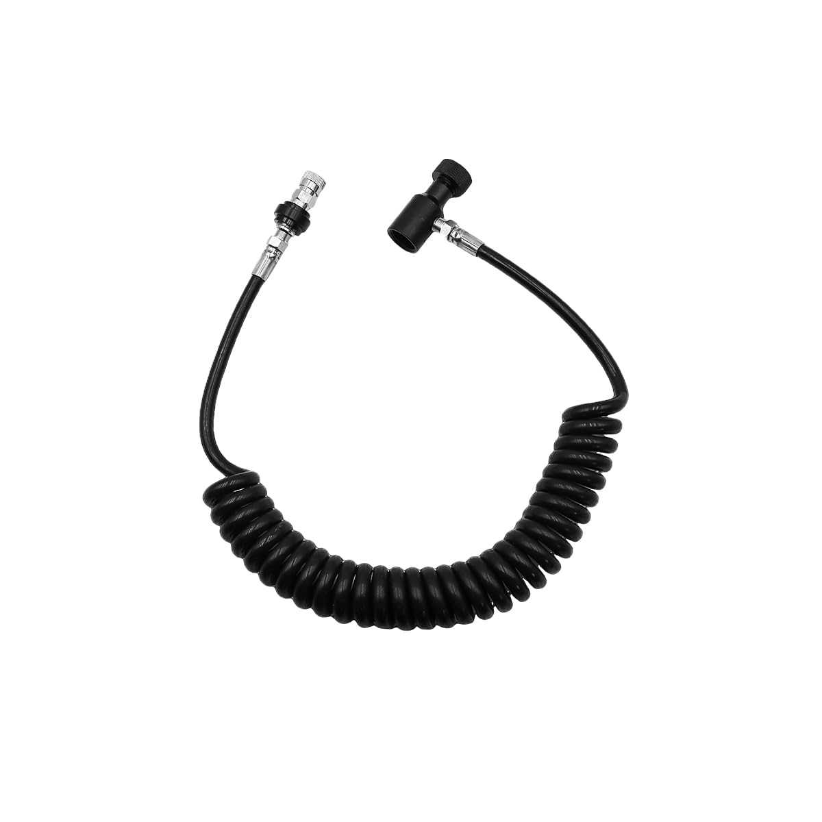 Tuyau de Bobine à Distance - Modèle ondulé avec Joint torique, raccord Rapide pour systèmes de Remplissage HPA/CO2 Airsoft et PCP