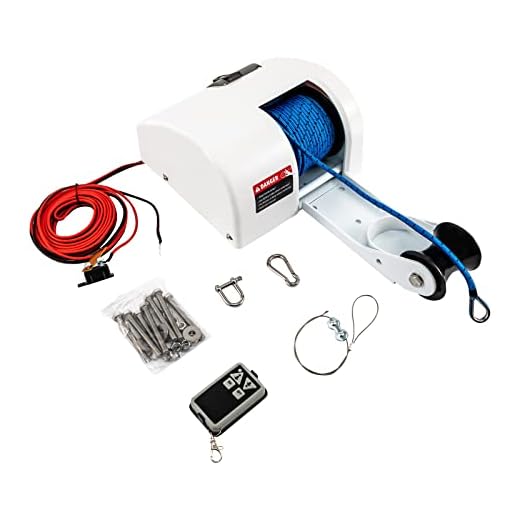 25LBS Electric Anchor Winch, Marine Anchor Winch Saltwater Boat Electric Windlass Anchor Winch w/ Wireless Remote Control Heavy Duty Towing Winches for Fishing Pontoon Boats (25LBS)