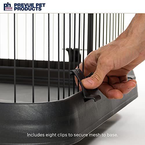 Prevue Pet Products Deluxe Cat Home with 3 Levels, Metal and Plastic Crate Kennel Home for Cats and Kittens, Multi-Level Cage, Black