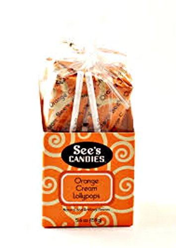 Sees Candies Orange Cream Lollypops (2) Count Pack of 8