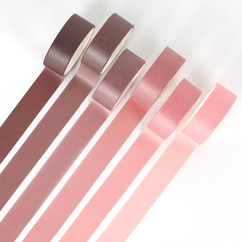 Ruban adhésif Washi rose couleur unie décoratif pour scrapbooking et loisirs créatifs