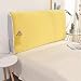 SYLC Copertura Testiera Letto Velluto con Tasche, Copertura per Testiera per Letto Fodera Elastica Protezione, Protezione Elastica A Tinta Unita (150cm/59,Giallo)