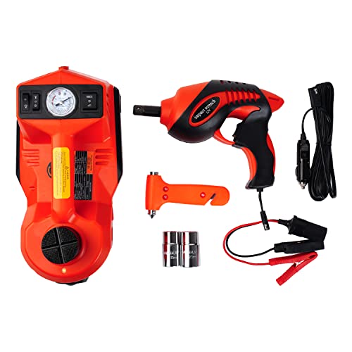 Electric Car Jack Kit Rogtz Electric Hydraulic Car Jack With Impact Wrench And Tire Inflator Pump,5 Ton 12V Car Jack Hydraulic Car For Sedans Suv Tire Change With Led Light #TOP1