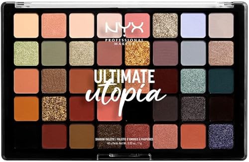 NYX Professional Makeup Palette de Fards à Paupières Ultimate Shadow Palette, Pigments Pressés, Formule Vegan, 40 Teintes Mates, Satinées et Métalliques, Couleur : Utopia (12)