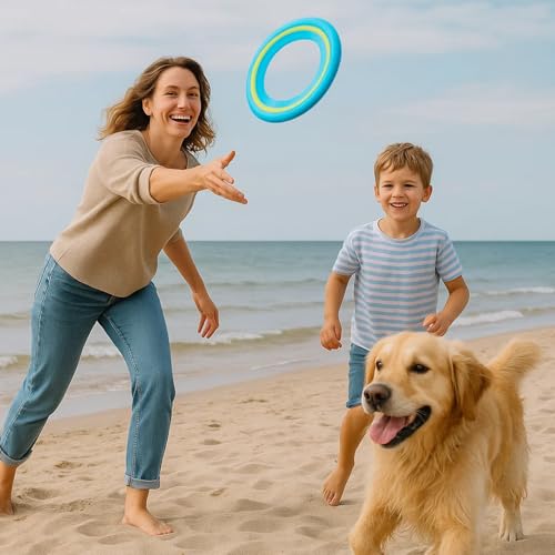 3 Stück Frisbee Ring Set - Wurfringe 24cm für Outdoor Spiele Garten & Strand - Weiche Wurfscheibe Aerobie - Wurfspiel für Familie & Hunde - Flugring Spielzeug Bunt