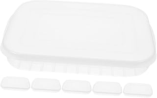 6Pcs Transparent Bacon Keeper Refrigerator Storage Boxes Airtight Stackable Cold Meat Preservation Containers with Soft Lids for Freezer and Fridge Organization