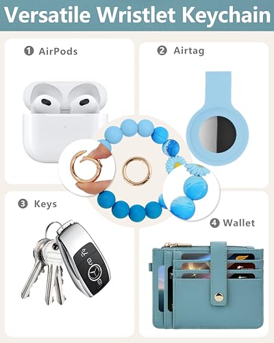 Image of Wristlet Wallet for Women, Keychain Wallet with AirTag Holder