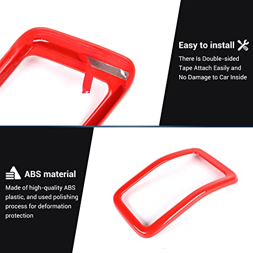 Image of JeCar Grille Inserts ABS Grill Cover Trim Kit Compatible with Jeep Cherokee 2019-2021 KL, Red