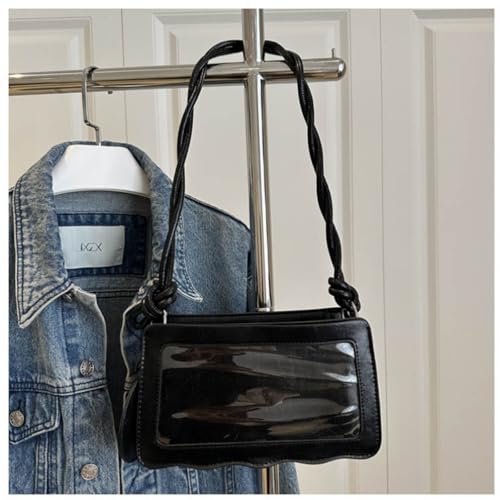 Women small leather bag, fashionable itabag suitable for parties, shoulder bag with badge hanging decoration bag4