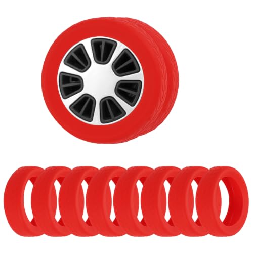 Image of 8 Packs Luggage Wheel Protection Cover for 2-3 inch Spinner Wheel,Red
