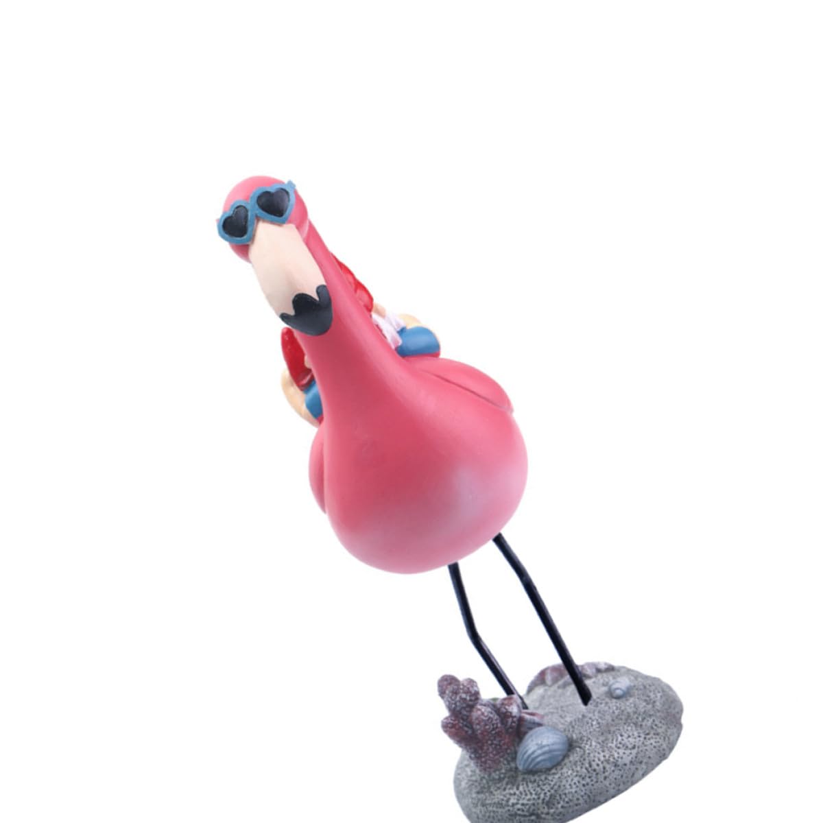 YARNOW Statua Gnomo Sdraiato su Fenicottero in Resina Rosa per Giardino