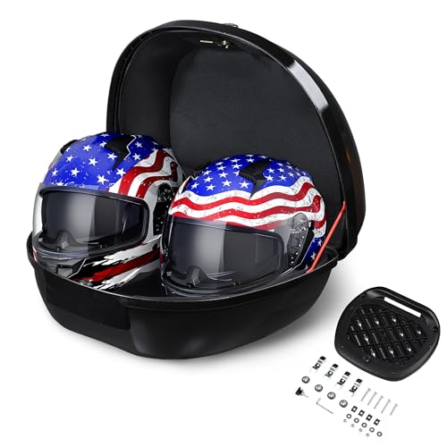 Yescom 50L Universal Motorcycle Tour Tail Box Scooter Trunk Storage w/Lock Case