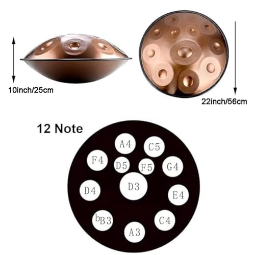 Instrumento Handpan de Acero TOCTUS 22 Pulgadas 12 Notas miniatura 5