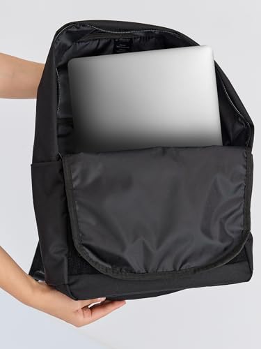 Unisex Large Black Backpack with Sticker & Patches Area, Ideal for Laptop, Travel & Work, Includes 5 Fun Stickers and Patches