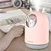 HOPEME Cute Pet Humidifier with Two Spray Modes, 300ml Water Tank Lasts Up to 10 Hours, 7 Color LED Lights Changing, Waterless Auto Shut-off for Bedroom, Home, Office (Pink)