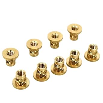 M2 M3 M4 M5 M6 M8 Brass Heat Insert Knurled Flange Copper Nut Thread ...