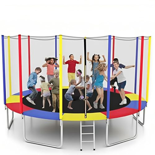 Image of STEP OVER 6FT,8FT,10FT,12FT, 14FT, 16FT Trampoline (16 FEET) for Kids /Adults || Indoor /Outdoor (Supports Upto 360 kgs)||Enclosure net and Poles Safety Pad Ladder Jumping Mat||Heavy Duty||2026 Edition