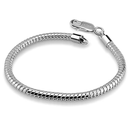 H&Beautimer����925�X�^�[�����O�V���o�[�u���X���b�g �\���b�h3-4mm ���E���h�X�l�[�N�`�F�[���u���X���b�g �j���p - �O���}�[�p�[�e�B�[�W���G���[ - �X�^�[�����O�V���o�[�����N�u���X���b�g 6.3-6.7-7-7.5-8-8.5-9-9