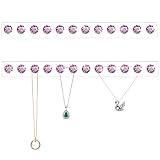 Acrylic Necklaces Holder Wall Mounted Necklace Hangers Hanging Jewelry Organizer with 12 Hooks, Clear Jewelry Hangers for Necklace Organizer for Girls Women, Necklace Hooks for Wall (Purple, 2 Pack)